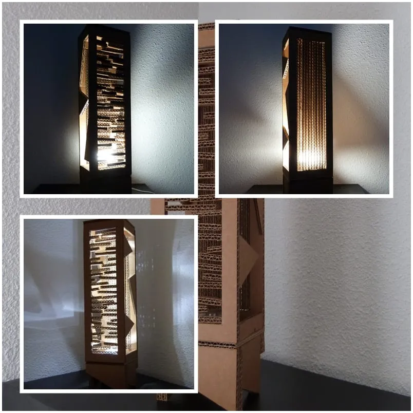 Créations en carton : luminaires