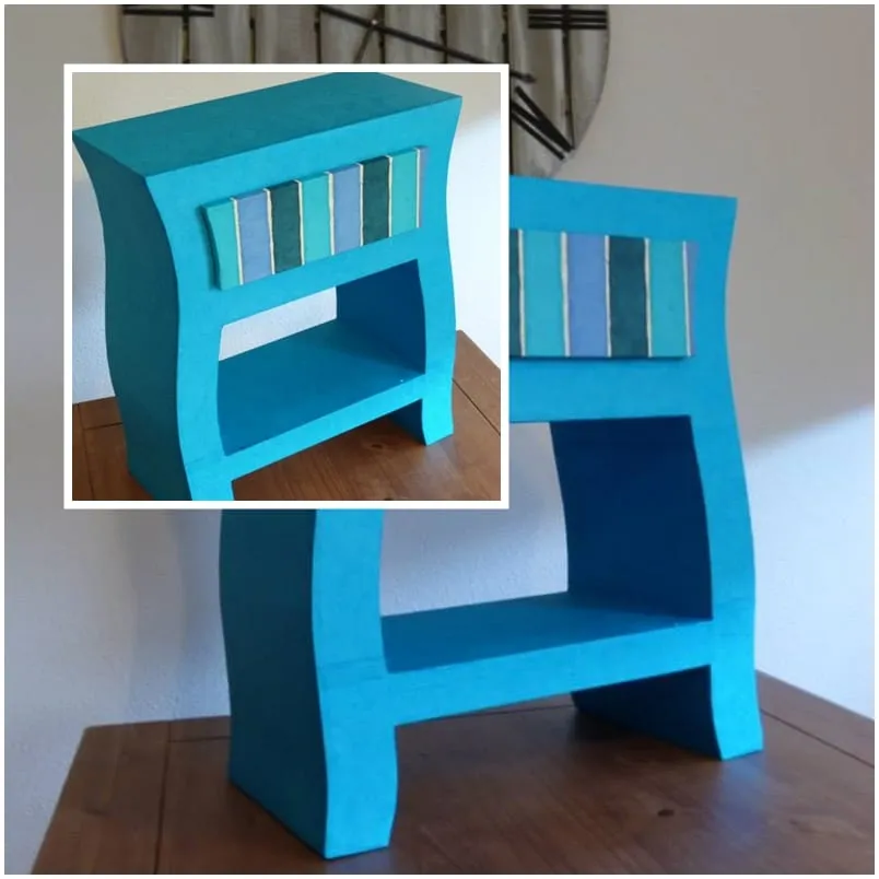 Créations en carton : tables de chevet