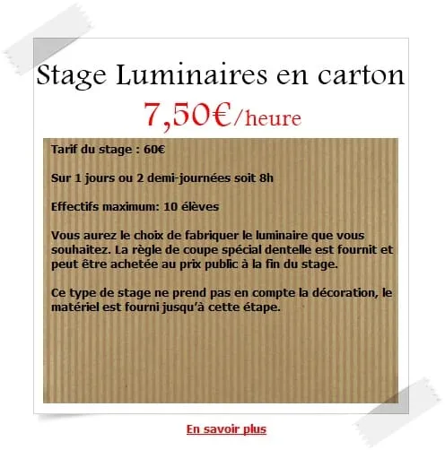 Stage luminaires en carton b