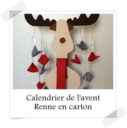 Calendrier de lavent renne en carton