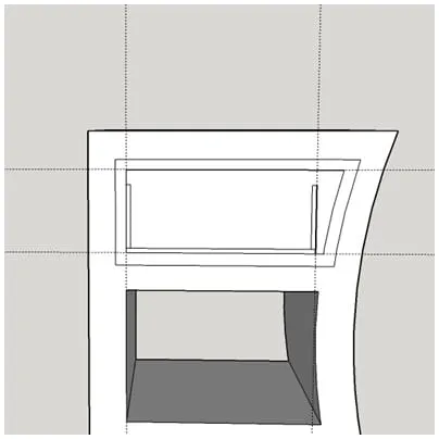 Facade tiroir sur meuble dessin